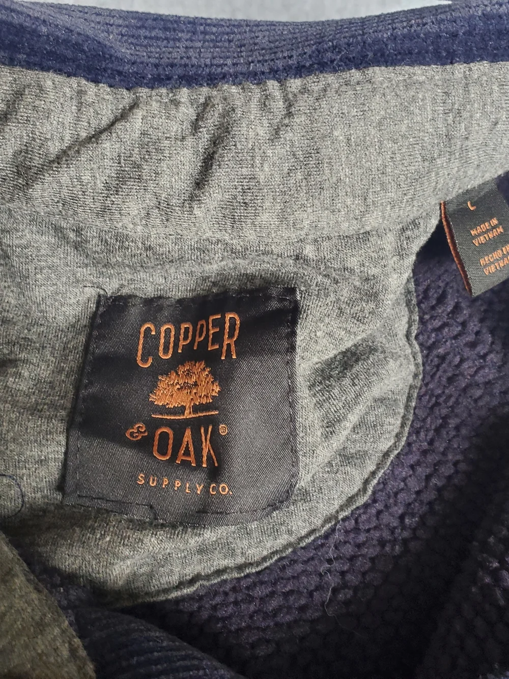 Corduroy Button-Front Jacket in Deep Blue by Oak